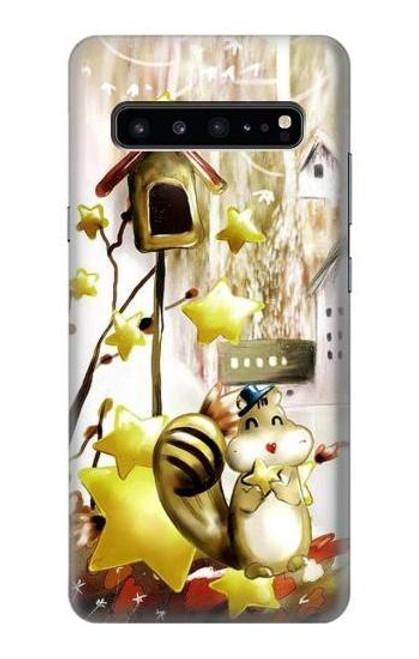 W0109 Cute Squirrel Cartoon Hard Case and Leather Flip Case For Samsung Galaxy S10 5G