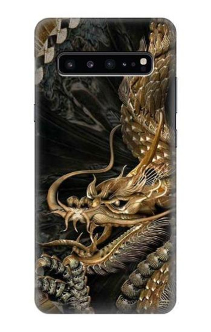 W0426 Gold Dragon Hard Case and Leather Flip Case For Samsung Galaxy S10 5G