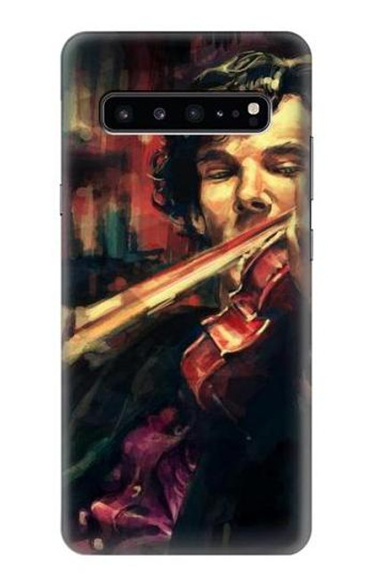 W0723 Violin Art Paint Hard Case and Leather Flip Case For Samsung Galaxy S10 5G