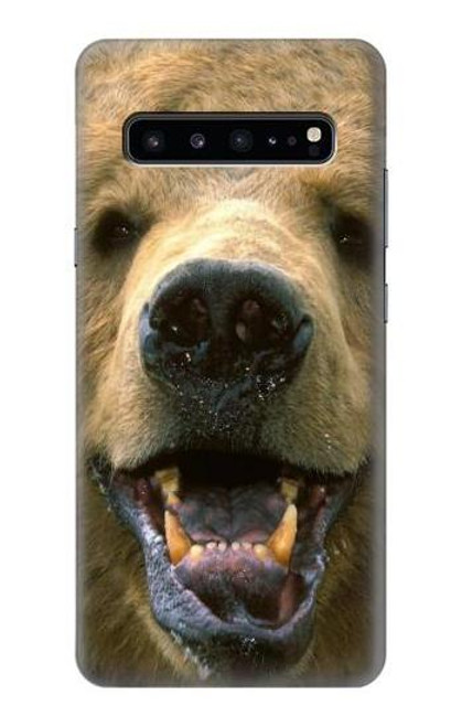 W0840 Grizzly Bear Face Hard Case and Leather Flip Case For Samsung Galaxy S10 5G