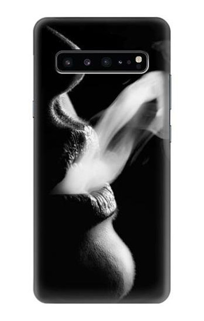 W0917 Sexy Lip Girl Smoking Hard Case and Leather Flip Case For Samsung Galaxy S10 5G