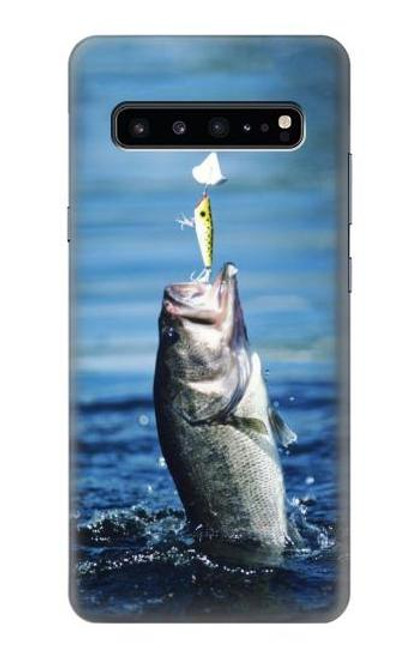 W1594 Bass Fishing Hard Case and Leather Flip Case For Samsung Galaxy S10 5G