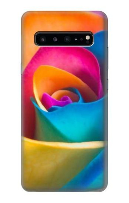 W1671 Rainbow Colorful Rose Hard Case and Leather Flip Case For Samsung Galaxy S10 5G