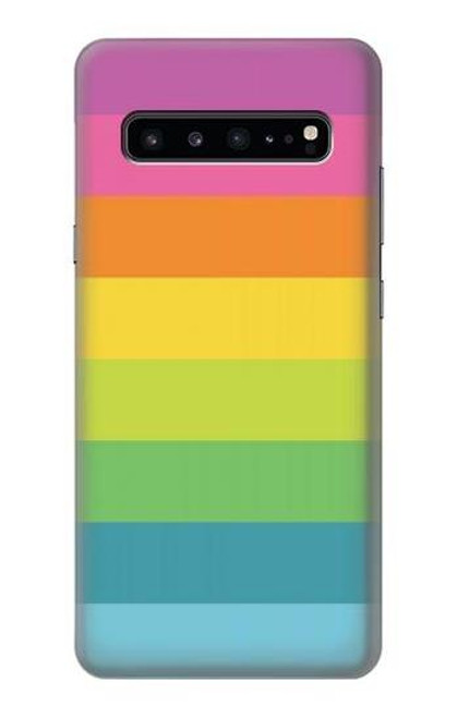 W2363 Rainbow Pattern Hard Case and Leather Flip Case For Samsung Galaxy S10 5G