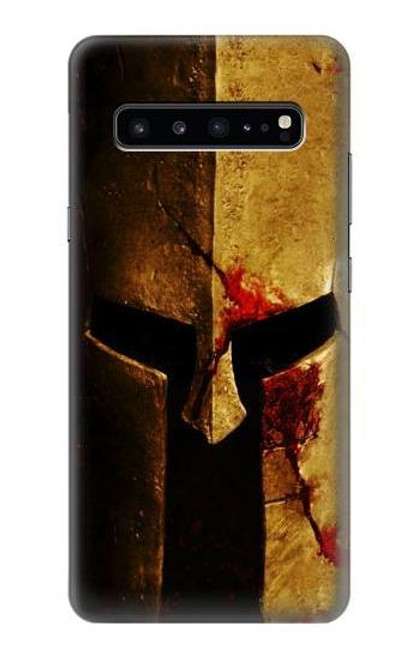 W2439 Warrior Spartan Helmet Hard Case and Leather Flip Case For Samsung Galaxy S10 5G