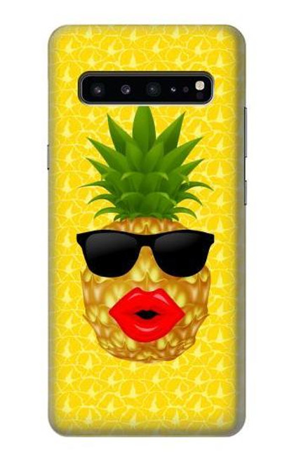 W2443 Funny Pineapple Sunglasses Kiss Hard Case and Leather Flip Case For Samsung Galaxy S10 5G