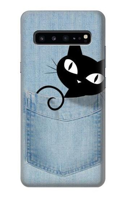 W2641 Pocket Black Cat Hard Case and Leather Flip Case For Samsung Galaxy S10 5G