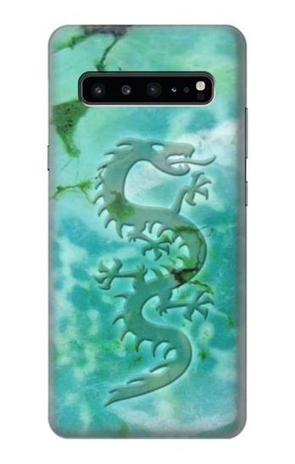 W2653 Dragon Green Turquoise Stone Graphic Hard Case and Leather Flip Case For Samsung Galaxy S10 5G