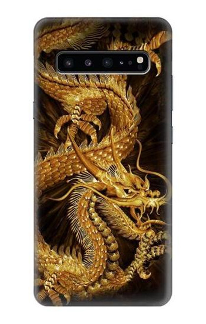 W2804 Chinese Gold Dragon Printed Hard Case and Leather Flip Case For Samsung Galaxy S10 5G