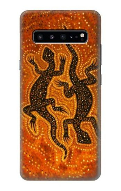 W2901 Lizard Aboriginal Art Hard Case and Leather Flip Case For Samsung Galaxy S10 5G