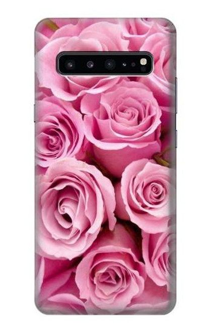 W2943 Pink Rose Hard Case and Leather Flip Case For Samsung Galaxy S10 5G