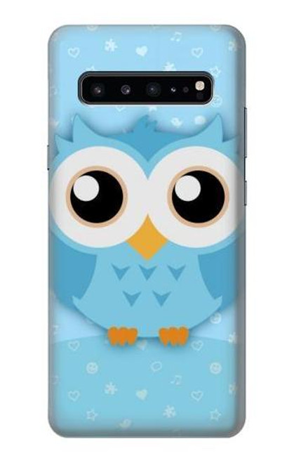 W3029 Cute Blue Owl Hard Case and Leather Flip Case For Samsung Galaxy S10 5G