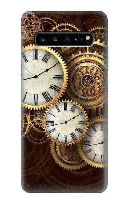 W3172 Gold Clock Live Hard Case and Leather Flip Case For Samsung Galaxy S10 5G