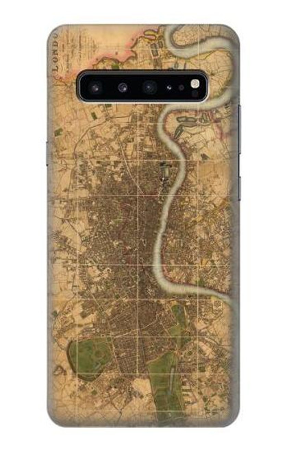 W3230 Vintage Map of London Hard Case and Leather Flip Case For Samsung Galaxy S10 5G