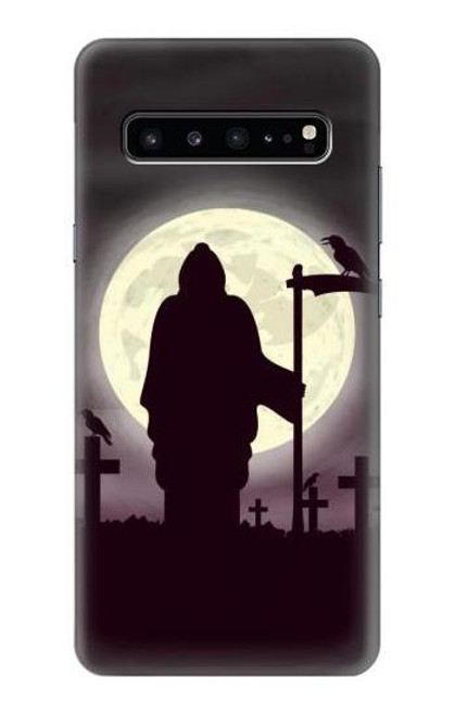 W3262 Grim Reaper Night Moon Cemetery Hard Case and Leather Flip Case For Samsung Galaxy S10 5G