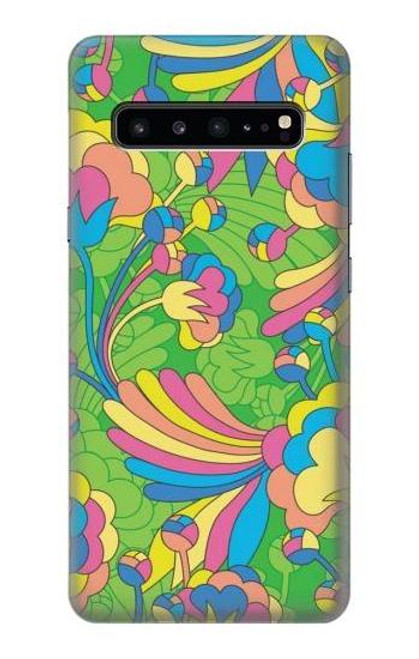 W3273 Flower Line Art Pattern Hard Case and Leather Flip Case For Samsung Galaxy S10 5G