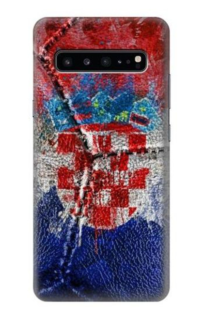 W3313 Croatia Flag Vintage Football Graphic Hard Case and Leather Flip Case For Samsung Galaxy S10 5G