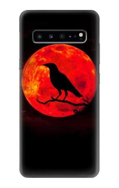 W3328 Crow Red Moon Hard Case and Leather Flip Case For Samsung Galaxy S10 5G