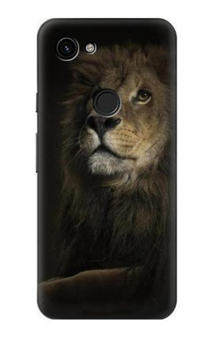 W0472 Lion Hard Case and Leather Flip Case For Google Pixel 3a