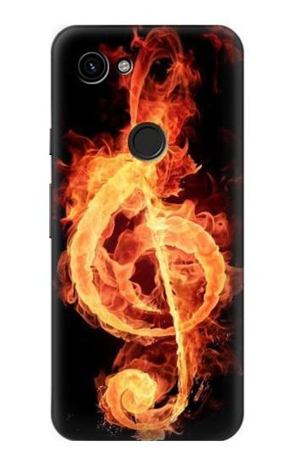 W0493 Music Note Burn Hard Case and Leather Flip Case For Google Pixel 3a