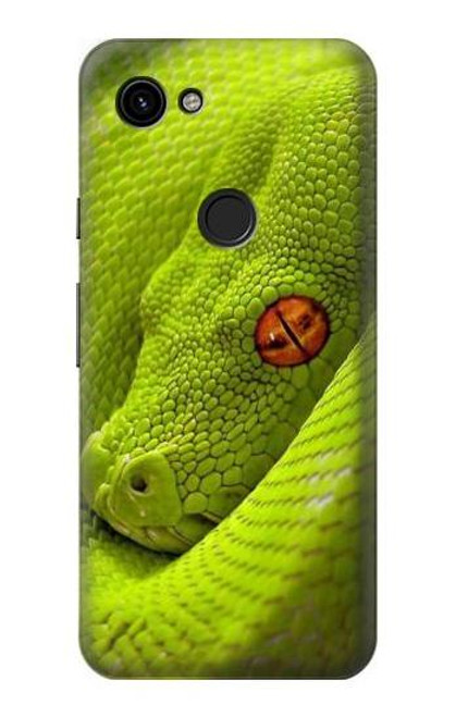 W0785 Green Snake Hard Case and Leather Flip Case For Google Pixel 3a