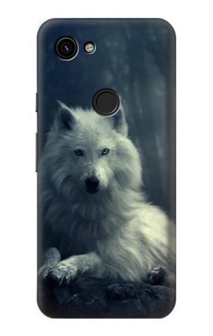 W1516 White Wolf Hard Case and Leather Flip Case For Google Pixel 3a