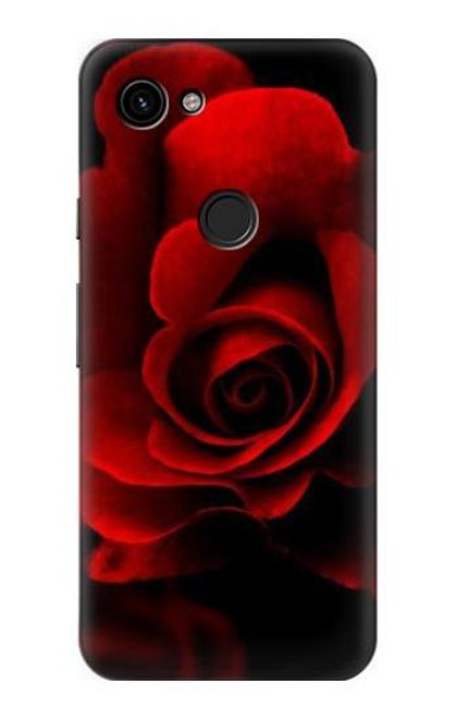W2898 Red Rose Hard Case and Leather Flip Case For Google Pixel 3a