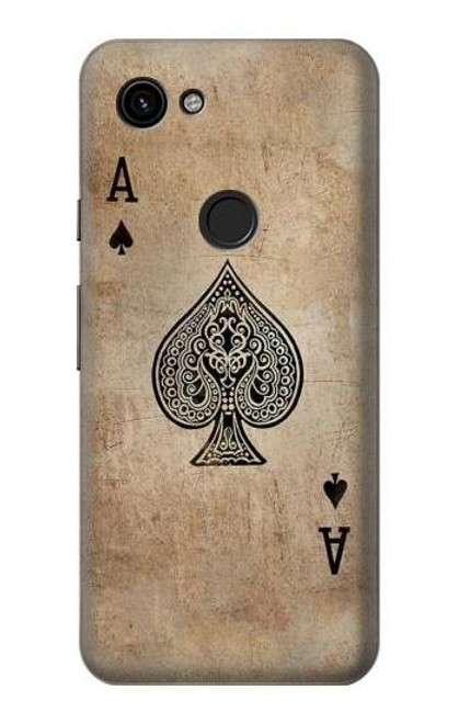 W2928 Vintage Spades Ace Card Hard Case and Leather Flip Case For Google Pixel 3a