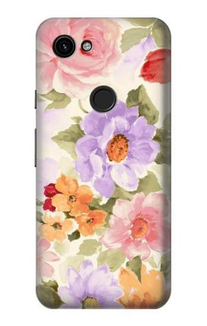 W3035 Sweet Flower Painting Hard Case and Leather Flip Case For Google Pixel 3a