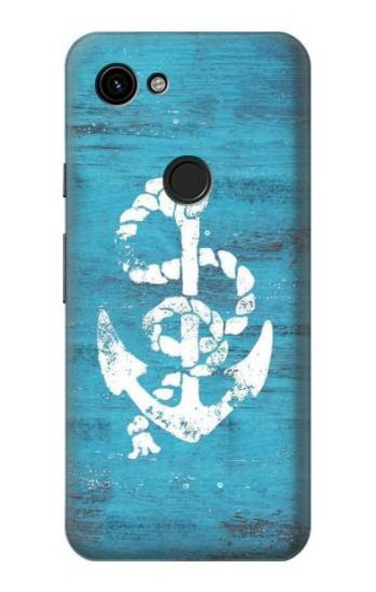 W3053 Marine Anchor Blue Hard Case and Leather Flip Case For Google Pixel 3a