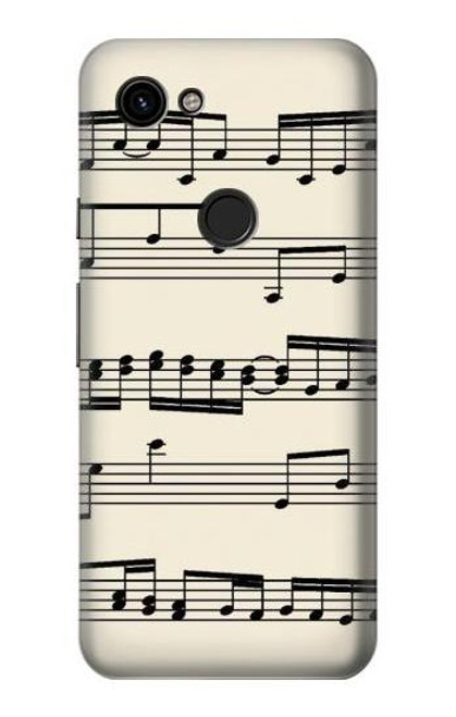 W3082 Music Sheet Hard Case and Leather Flip Case For Google Pixel 3a