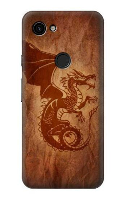 W3086 Red Dragon Tattoo Hard Case and Leather Flip Case For Google Pixel 3a