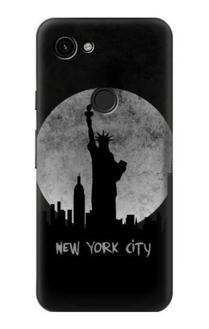 W3097 New York City Hard Case and Leather Flip Case For Google Pixel 3a