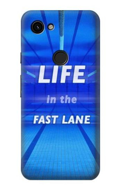 W3136 Life in the Fast Lane Swimming Pool Hard Case and Leather Flip Case For Google Pixel 3a