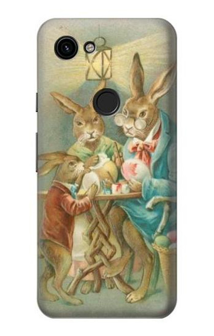 W3164 Easter Rabbit Family Hard Case and Leather Flip Case For Google Pixel 3a