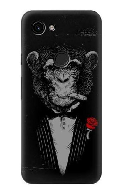 W3167 Funny Monkey God Father Hard Case and Leather Flip Case For Google Pixel 3a