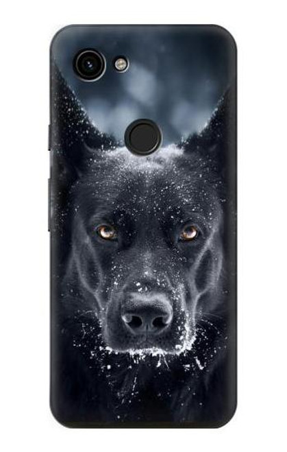 W3168 German Shepherd Black Dog Hard Case and Leather Flip Case For Google Pixel 3a