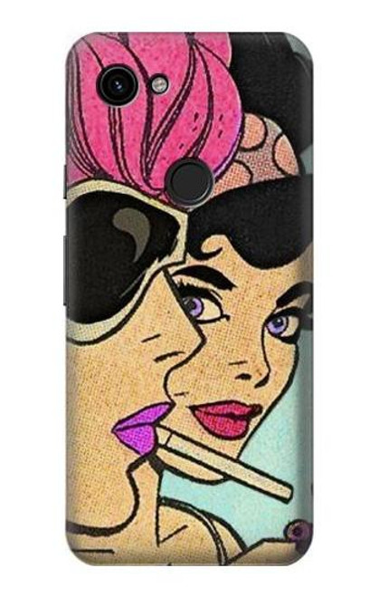 W3171 Girls Pop Art Hard Case and Leather Flip Case For Google Pixel 3a