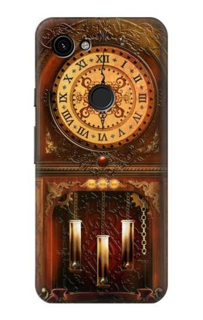 W3174 Grandfather Clock Hard Case and Leather Flip Case For Google Pixel 3a