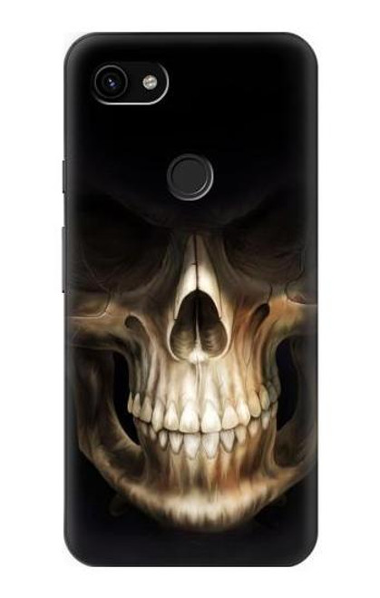 W1107 Skull Face Grim Reaper Hard Case and Leather Flip Case For Google Pixel 3a XL