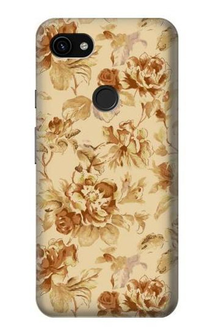 W2180 Flower Floral Vintage Pattern Hard Case and Leather Flip Case For Google Pixel 3a XL