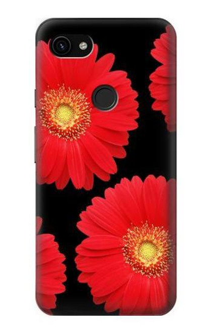 W2478 Red Daisy flower Hard Case and Leather Flip Case For Google Pixel 3a XL