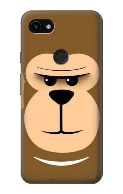 W2721 Cute Grumpy Monkey Cartoon Hard Case and Leather Flip Case For Google Pixel 3a XL