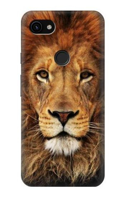 W2870 Lion King of Beasts Hard Case and Leather Flip Case For Google Pixel 3a XL