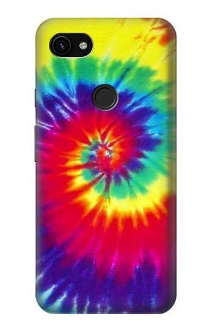 W2884 Tie Dye Swirl Color Hard Case and Leather Flip Case For Google Pixel 3a XL