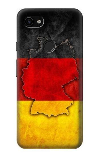 W2935 Germany Flag Map Hard Case and Leather Flip Case For Google Pixel 3a XL