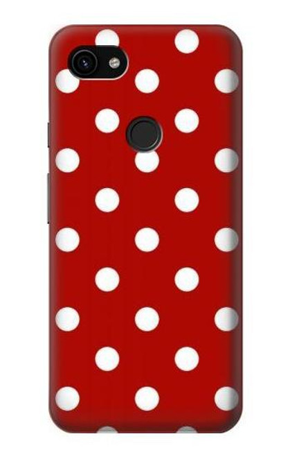 W2951 Red Polka Dots Hard Case and Leather Flip Case For Google Pixel 3a XL