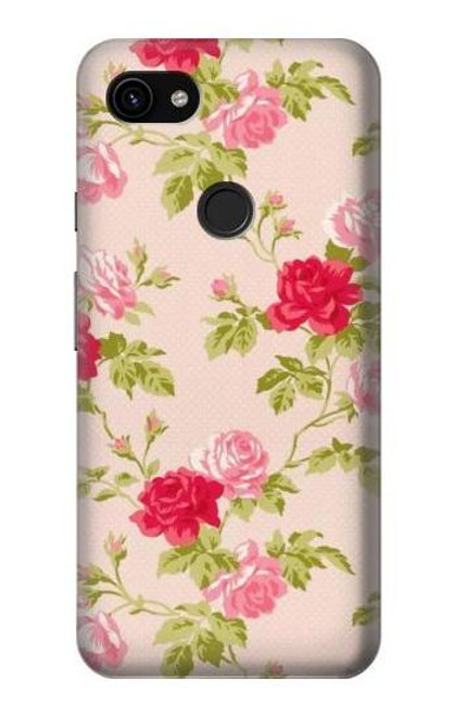 W3037 Pretty Rose Cottage Flora Hard Case and Leather Flip Case For Google Pixel 3a XL