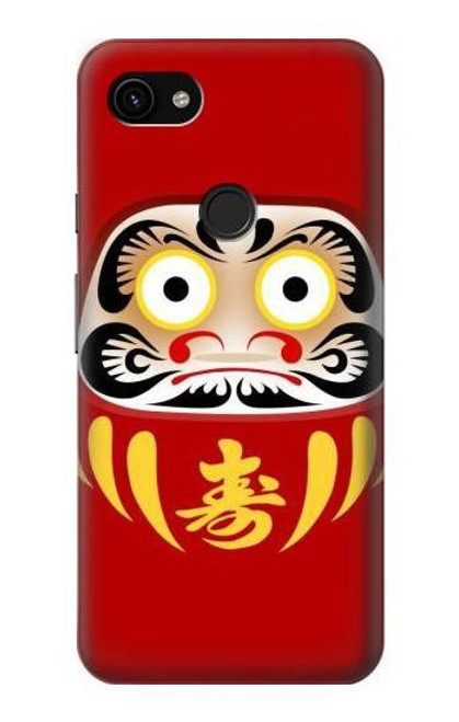 W3045 Japan Good Luck Daruma Doll Hard Case and Leather Flip Case For Google Pixel 3a XL