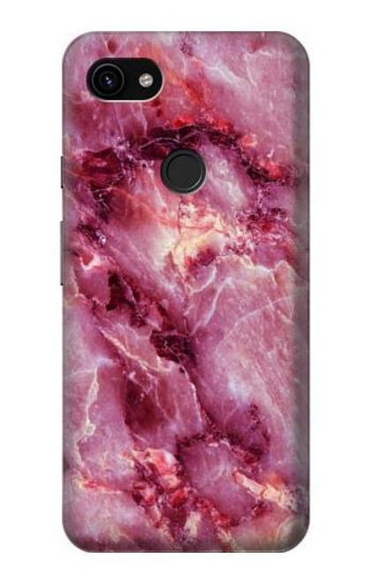 W3052 Pink Marble Graphic Printed Hard Case and Leather Flip Case For Google Pixel 3a XL